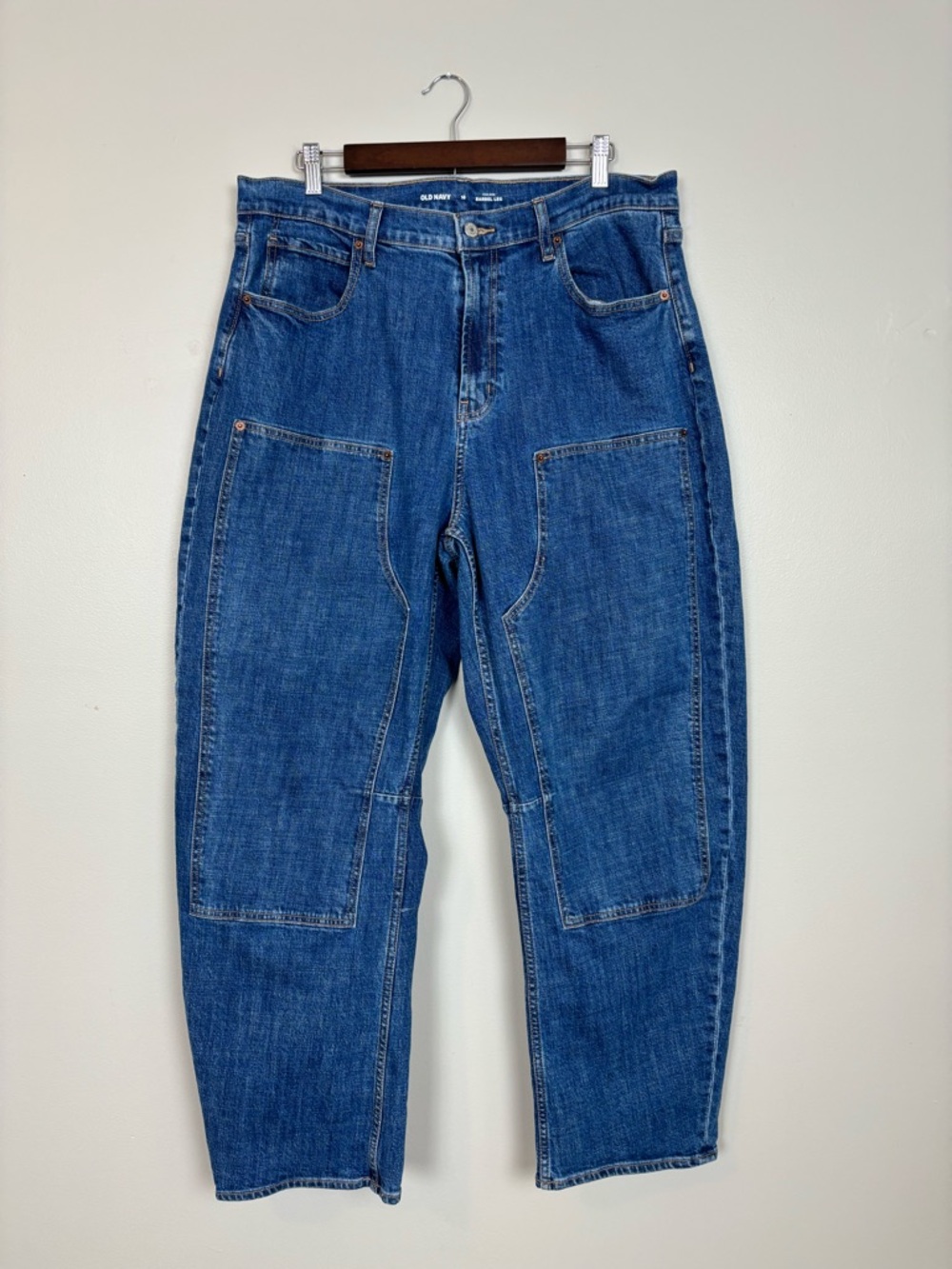 Old Navy Jeans Womens 16 High Rise Barrel Leg Denim in Blue
